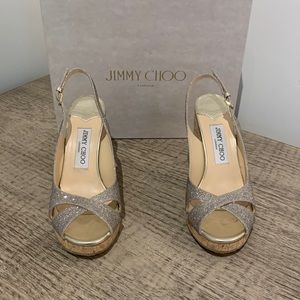 Jimmy Choo 105MM Amely Slingback wedge sandal